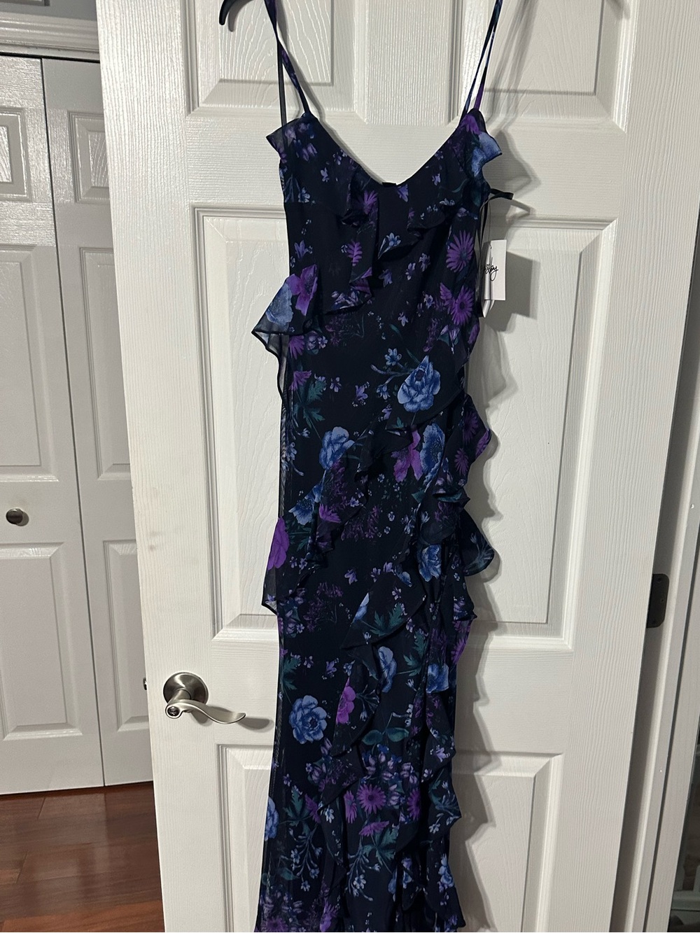 NWT by & by Floral Maxi Dress with Ruffled Detailing